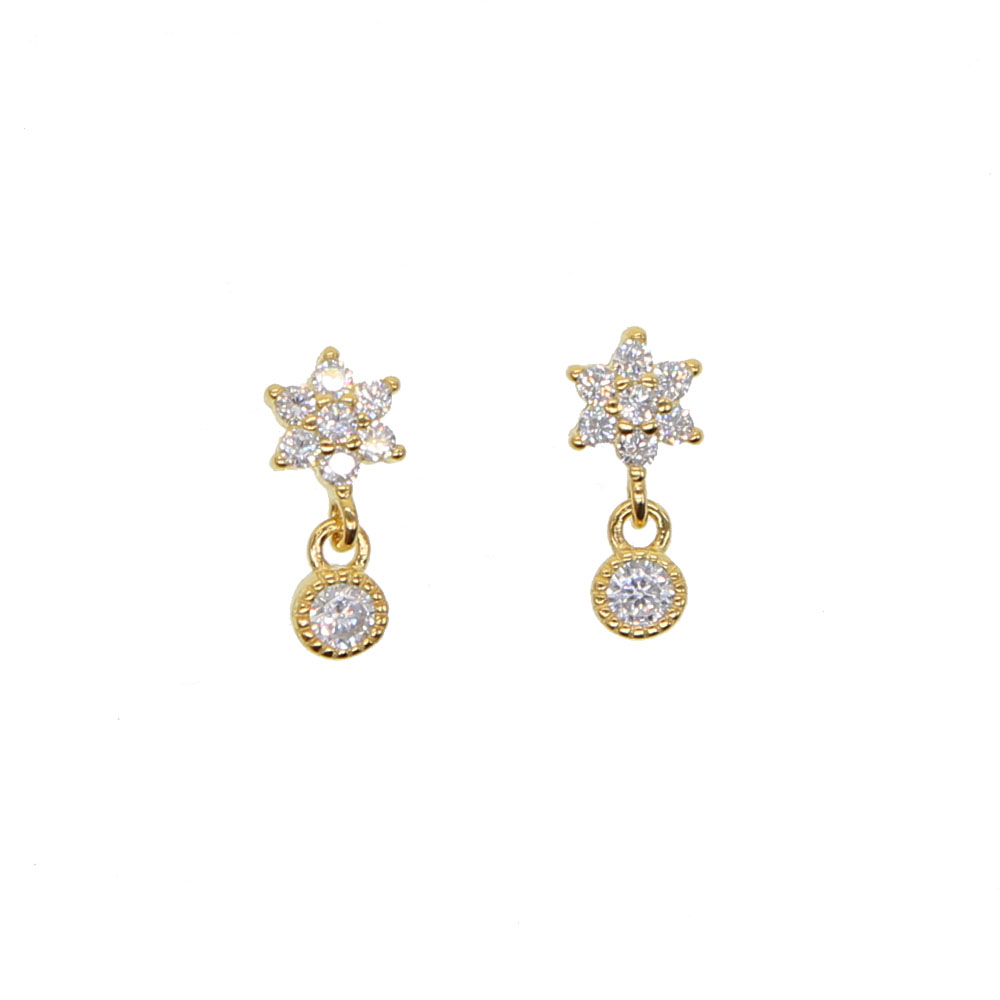 Delicate wer Cubic Zirconia Drop Earrings: Minimalist Charm Studs for Women