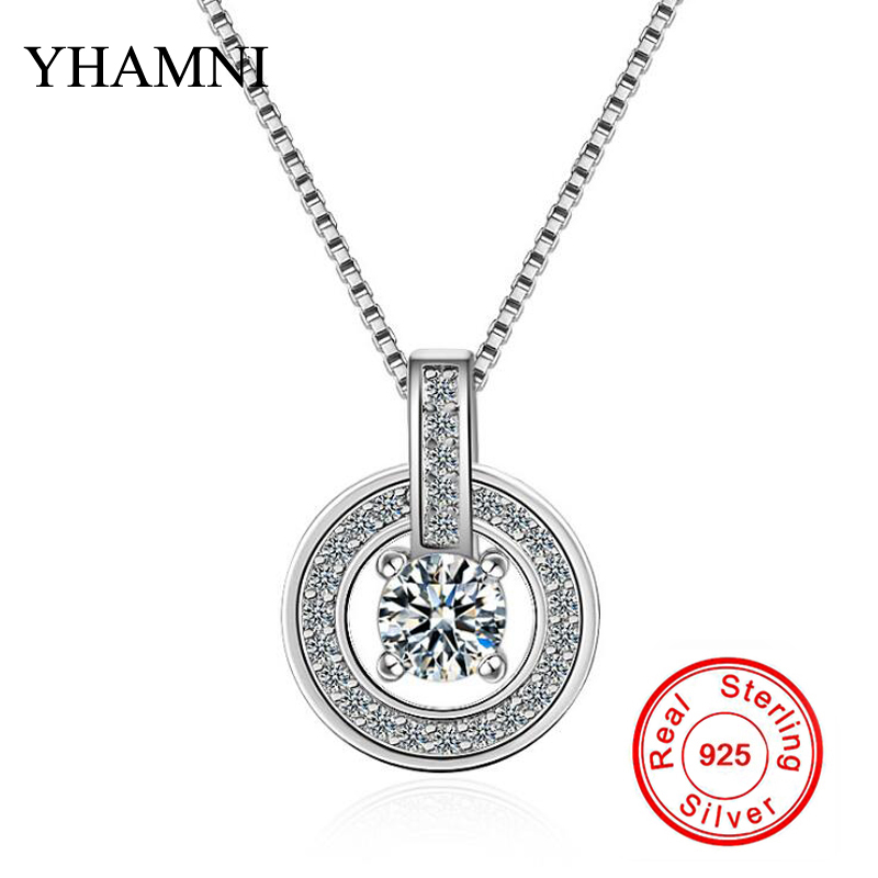 YHAMNI 100% 925 Sterling Silver Fashion Round Crystal Pendant Necklace Full CZ Diamond Chain Jewelry for Women Gift DZ223
YHAMNI 100% 925 Sterling Silver Fashion Round Crystal Pendant Necklace Full CZ Diamond Chain Jewelry for Women Gift DZ223
