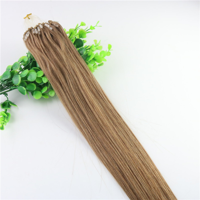 Chocolate Brown Straight Hair 9A Brazilian Hair Extensions 14inch-26inch 100Strands 100gram Loop Micro Ring Human Hair Extensions