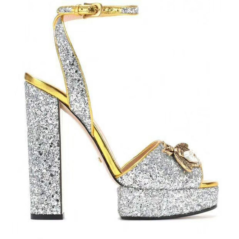 Bling bling High Heels Platform Sandals women 2018 Brand Summer Runway metal chain decor shiny sequins Fottwear zapatos summer shoes, Black1
Bling bling High Heels Platform Sandals women 2018 Brand Summer Runway metal chain decor shiny sequins Fottwear zapatos summer shoes, Black1