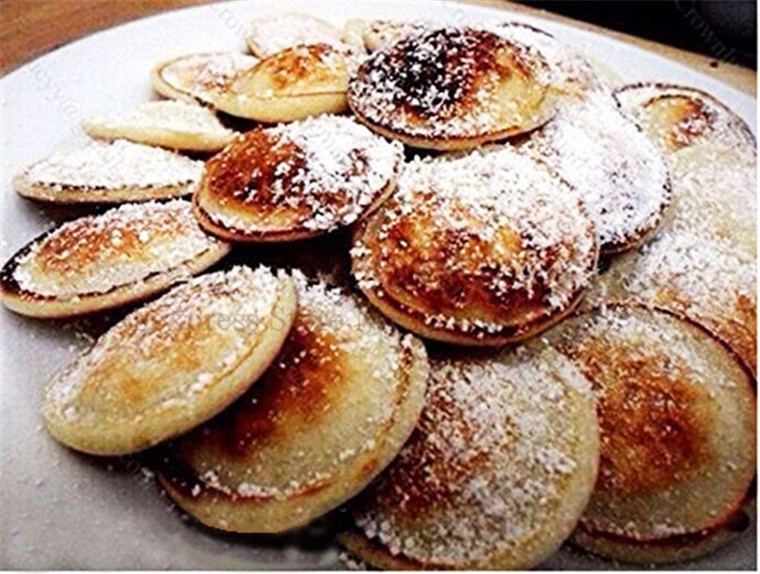 Double Pans Small Pancake Machine Poffertjes Machine with Nonstick Pan Poffertjes Grill Waffle Maker with 50 pcs Moulds6271915