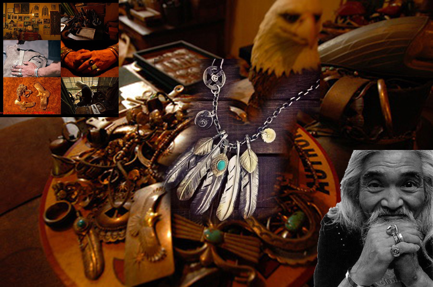 Brand new 925 sterling silver vintage jewelry antique silver Japan unique hand-made designer feather necklace pendants no chain mens