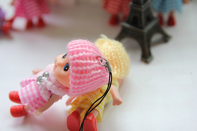 Cute Kids Toys Soft Interactive Baby Dolls Toy Key Chain, Mini Doll Keychain For Girls Key Ring Key Holder