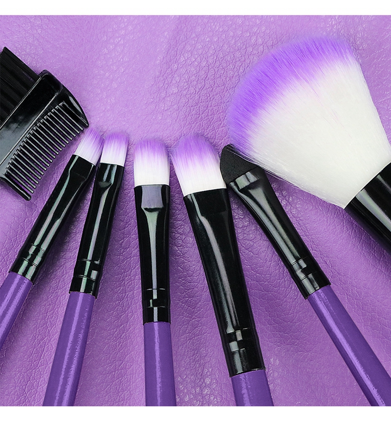 O.TWO.O Makeup Brushes Set 7pcs/lot Soft Synthetic Hair Blush Eyeshadow Lips Make Up Brush With Leather Case For Beginner Brush