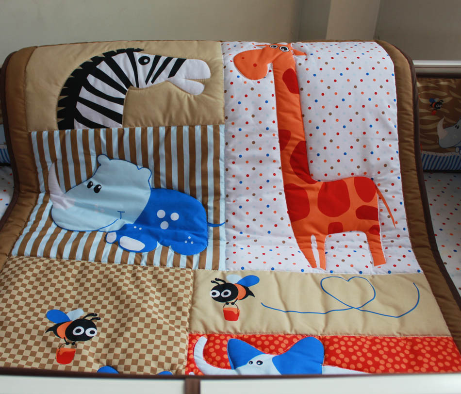 New arrival 2016 6pcs Baby bedding set Embroidery moose bees elephant rhino Crib bedding set Bumper Fitted Sheet Cot bedding set, Multi-color
New arrival 2016 6pcs Baby bedding set Embroidery moose bees elephant rhino Crib bedding set Bumper Fitted Sheet Cot bedding set, Multi-color