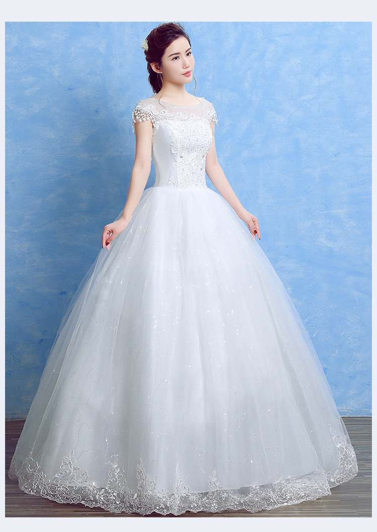 Summer Lace Sequined Red Romantic Wedding Dresses 2018 New Korean Style Simple Pricess Grown Vestidos De Novia Free shipping