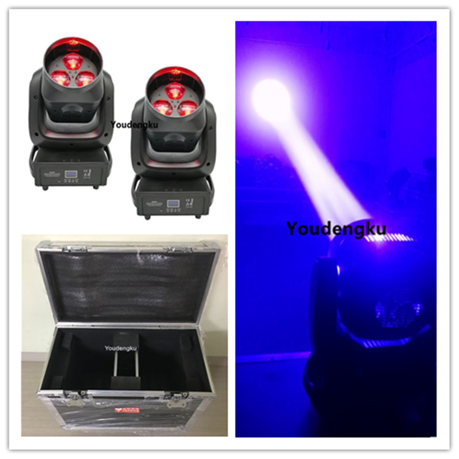 2 pieces with flightcase Popular 3X40w led beam movinghead LED Mini small rgbw zoom led used moving head light