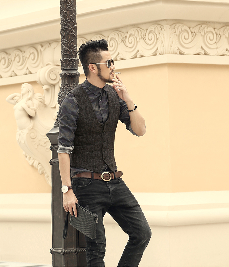 2020 Cheap Groom Wear Vests Country Wedding England Style Vests Custom Made Slim Fit Men's Suit Vest Prom Party Wedding Waistcoat Plus Size