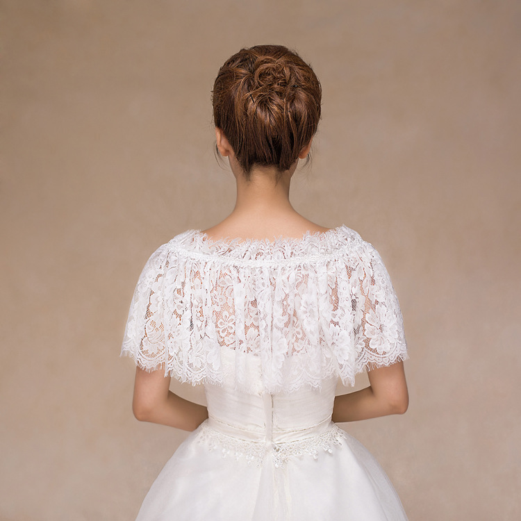 2018 New Summer Embroidered Lace Shrug Shawl Wedding Bolero Women Bolero Wedding Jacket jaqueta feminina Wedding Accessories