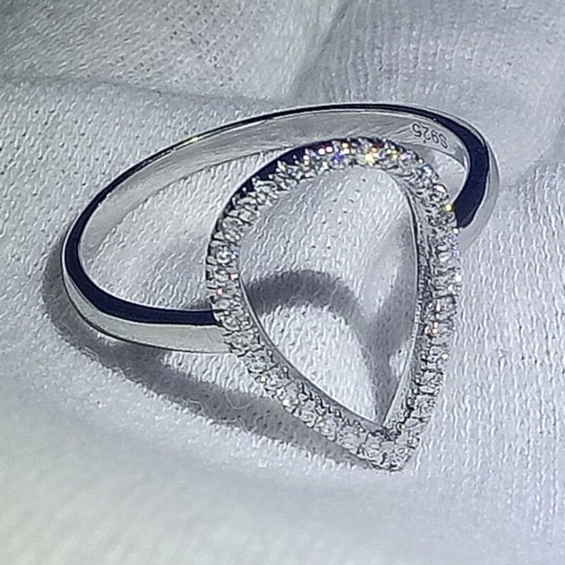 Choucong New Fashion Hollow out CZ Zirconia Pear Water Drop Classic Ring Wedding Jewelry Sparkling 100% 925 Sterling Silver Rings For Women