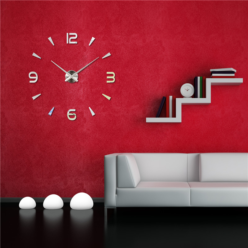 [M.Sparkling] 2017 Hot Sale Digital Wall Clock Sticker Acrylic Modern 3D DIY Self Adhesive Large Decorative Wall Clocks 3M013