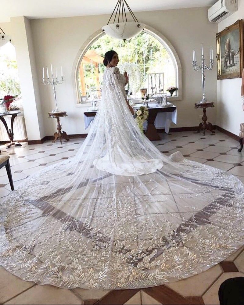 Luxury Crystal Bridal Wedding Cloaks Bolero Cape Sequins Wraps Custom Made Shrug Cathedral Train 3M Long Veil, White
Luxury Crystal Bridal Wedding Cloaks Bolero Cape Sequins Wraps Custom Made Shrug Cathedral Train 3M Long Veil, White