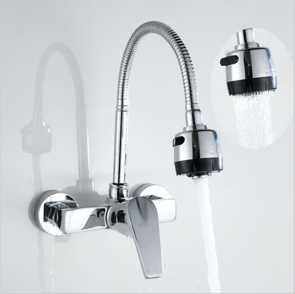 Wall Mounted Stream Sprayer Kitchen Faucet Single Handle Chrome Flexible Hose Kitchen Mixer Water Tap Dual Holes Free Shipping
Wall Mounted Stream Sprayer Kitchen Faucet Single Handle Chrome Flexible Hose Kitchen Mixer Water Tap Dual Holes Free Shipping
