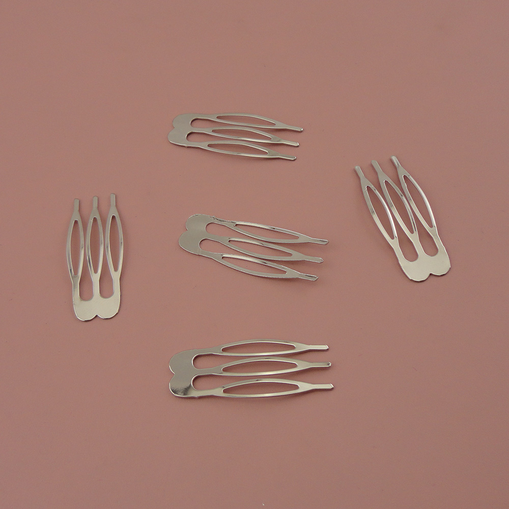 50PCS 1.5cm*3.9cm Silver Finish mini 3teeth Plain Flat Metal Hair Combs for DIY tiara jewelry,Handmade kids hair accessories