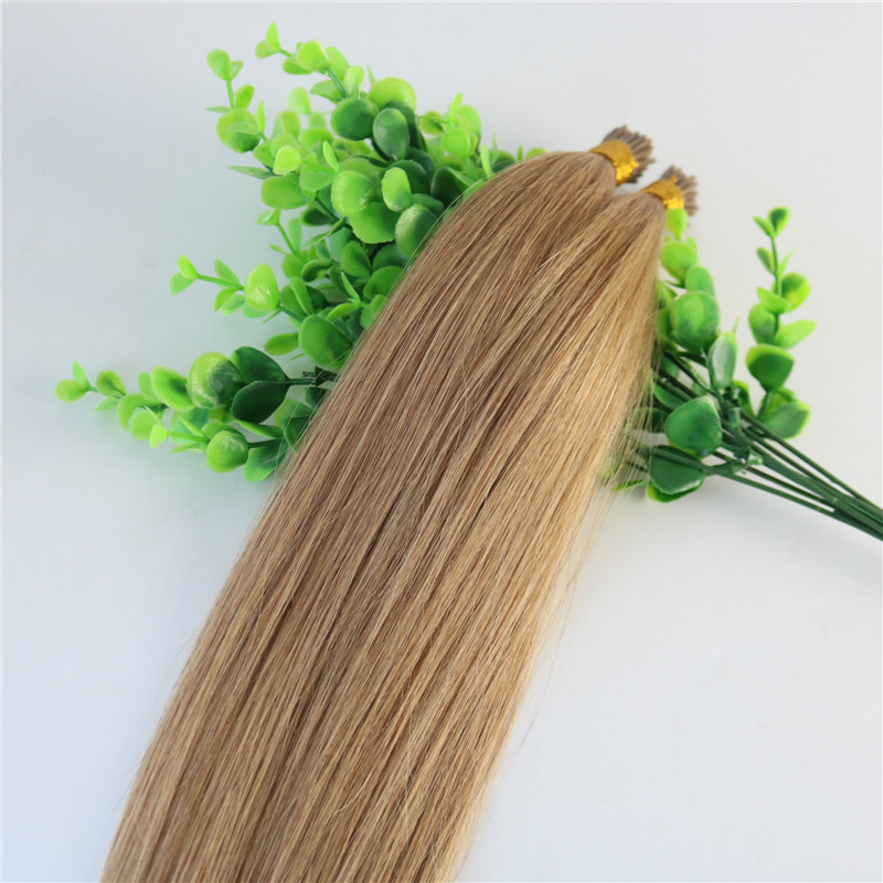 Strawberry Blonde #27 Stick-tip Extensions Brazilian Human Hair 100Strands 100gram Straight Keratin I-tip Human Hair Extensions