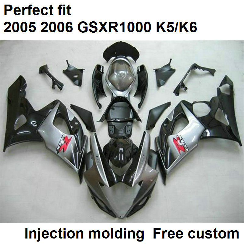 Injection molding fairings for Suzuki GSXR1000 2005 2006 black silver motorcycle fairing kit GSXR1000 05 06 JK62, Same as picture
Injection molding fairings for Suzuki GSXR1000 2005 2006 black silver motorcycle fairing kit GSXR1000 05 06 JK62, Same as picture