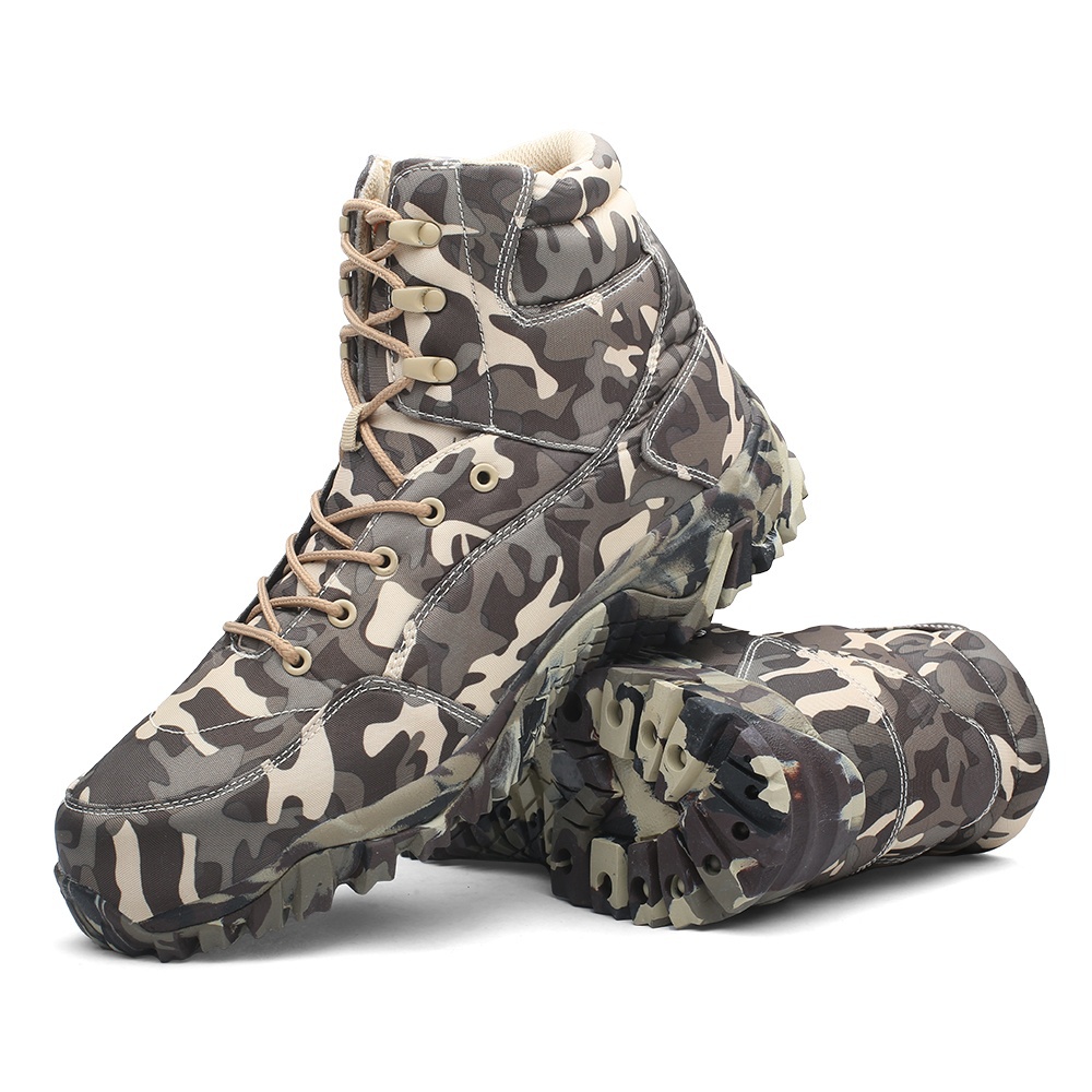 Men Military Tactical Boots Army Combat Outdoor Hiking Shoes Travel Camping Botas CP Camouflage Trekking Shoes Male Leather Ankle Boots