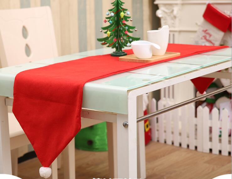 Christmas Table Runner Mat Tablecloth Christmas Flag Home Party Decor Red Table Runners Tablecloths Party Decoration Table Runner