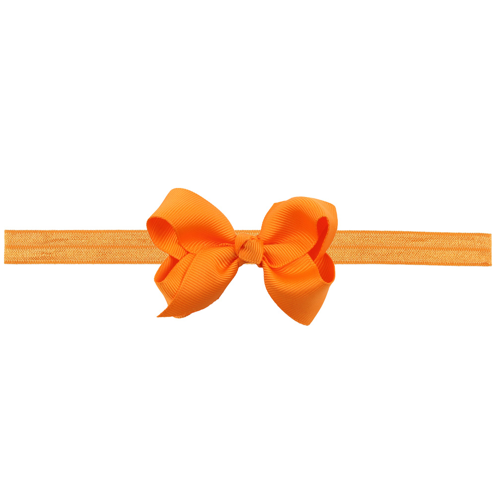 Boutique Neon Grosgrain Ribbon Hair Bows Shimmery soft Stretchy Elastic Headbands Hair Accessories Bowknot Hair Band 50pcs HC016