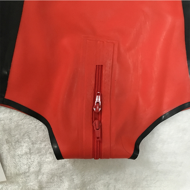 XSXXL Sexy Women high waist red spliced Lingerie Latex crotch zipper shorts Underwear Thongs Fetish costume8292534