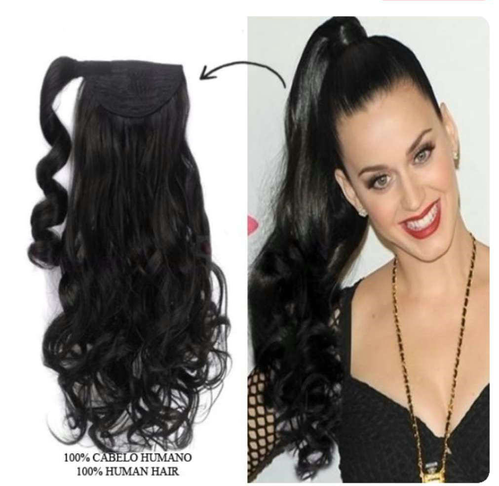 New Arrival Human Hair Ponytail hairpiece wraps around Clip On Loose Wave Brown Brazilian Virgin Hair natural wavy Pony tail Hair Extensions