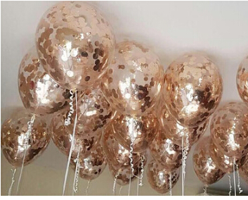Transparent Latex Balloon With Rose Gold Confetti For Birthday Party Wedding Party Decoration 12 Inch & 18 Inch
