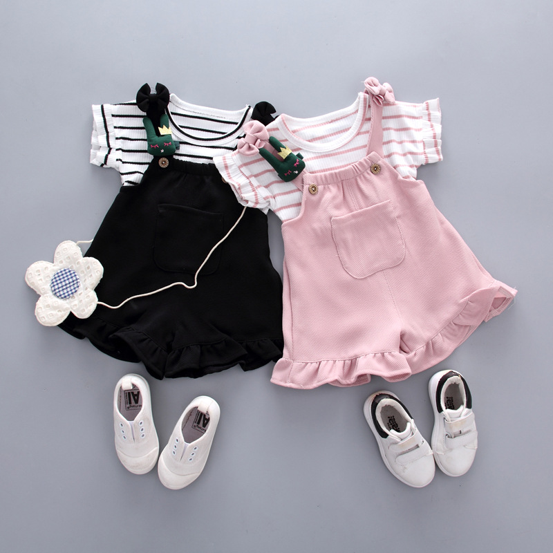 2PC Toddler Baby Girl Clothing sets Summer T shirt +Strap Shorts kids Girls Outfits Clothing sets, Black
2PC Toddler Baby Girl Clothing sets Summer T shirt +Strap Shorts kids Girls Outfits Clothing sets, Black