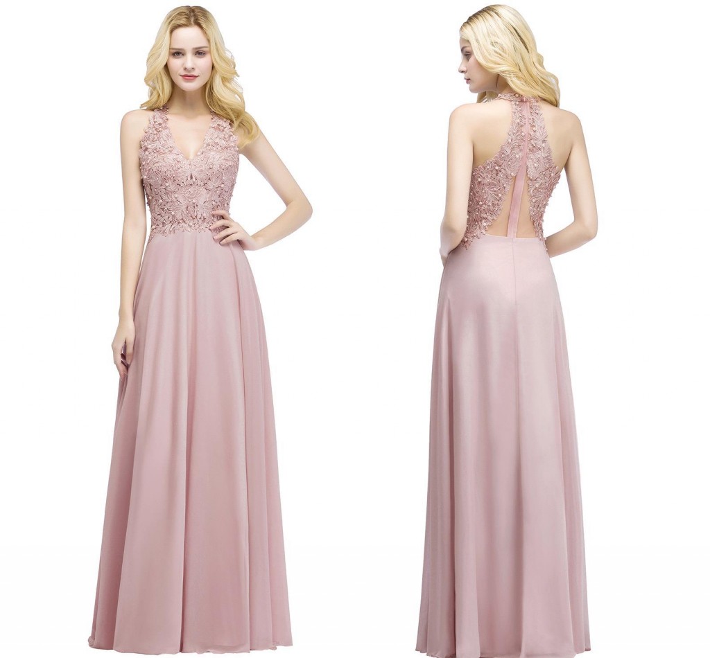 New Elegant Dusty Pink Long Bridesmaid Dresses V Neck Lace Appliqued Pearls Cheap Maid of Honor Gowns Prom Party Wear CPS912
New Elegant Dusty Pink Long Bridesmaid Dresses V Neck Lace Appliqued Pearls Cheap Maid of Honor Gowns Prom Party Wear CPS912