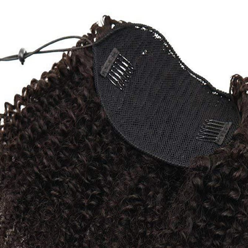 Kinky Curly Hair 1PC 100g Pieces 14-24inch High Fashion Ponytail Remy Human Hair Clip Extensions