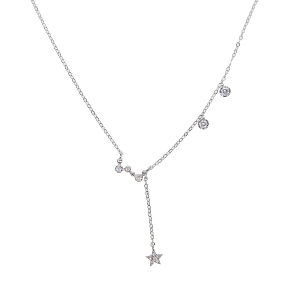 2018 delicate 925 sterling silver jewelry cute star drop charm necklace minimal design 2018 Christmas gift silver jewelry