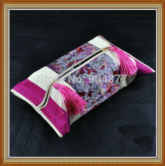 Tissue Boxes & Napkins Unique Modern Simple Tassel Silk Coon Box Covers , Pumping Sets Many Color 2pcs/lot Free