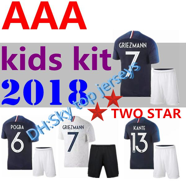 2 star soccer Jersey FRANCES 2018 2019 kids kit pogba 18 19 PAYET DEMBELE MBAPPE GRIEZMANN KANTE national football shirts COMAN AWAY white, Black
2 star soccer Jersey FRANCES 2018 2019 kids kit pogba 18 19 PAYET DEMBELE MBAPPE GRIEZMANN KANTE national football shirts COMAN AWAY white, Black