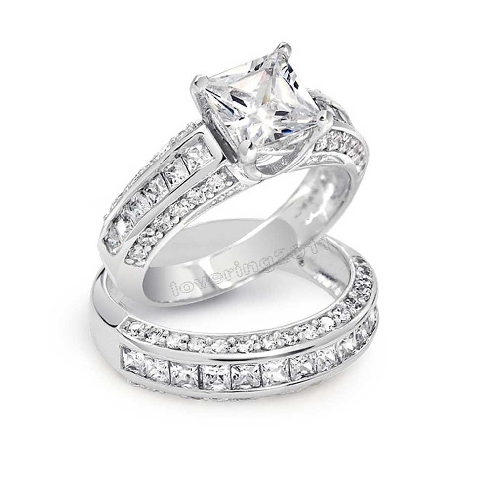choucong Princess cut Stone 5A Zircon stone 10KT White Gold Filled Wedding Band Ring Set Sz 5-11 Free shipping
choucong Princess cut Stone 5A Zircon stone 10KT White Gold Filled Wedding Band Ring Set Sz 5-11 Free shipping