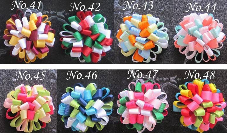 Baby Loop Bows Clips ponytail Holder Hair Accessories Girl Ribbon boutique Xmas Hair Bows Clip Flower ties Headband headwear 60pcs HD3236
