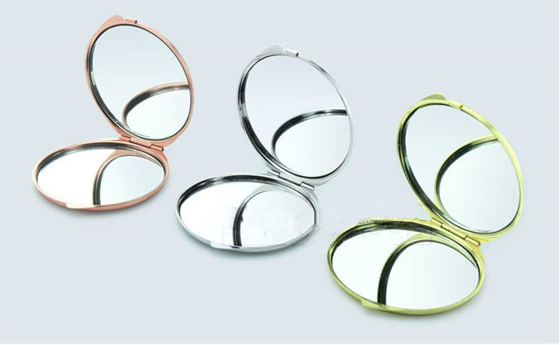 Round Gold/Rose gold Compact Makeup Mirror Pretty Compact Mirror Pretty Ladies Handbag Mirrors fast shipping F1280