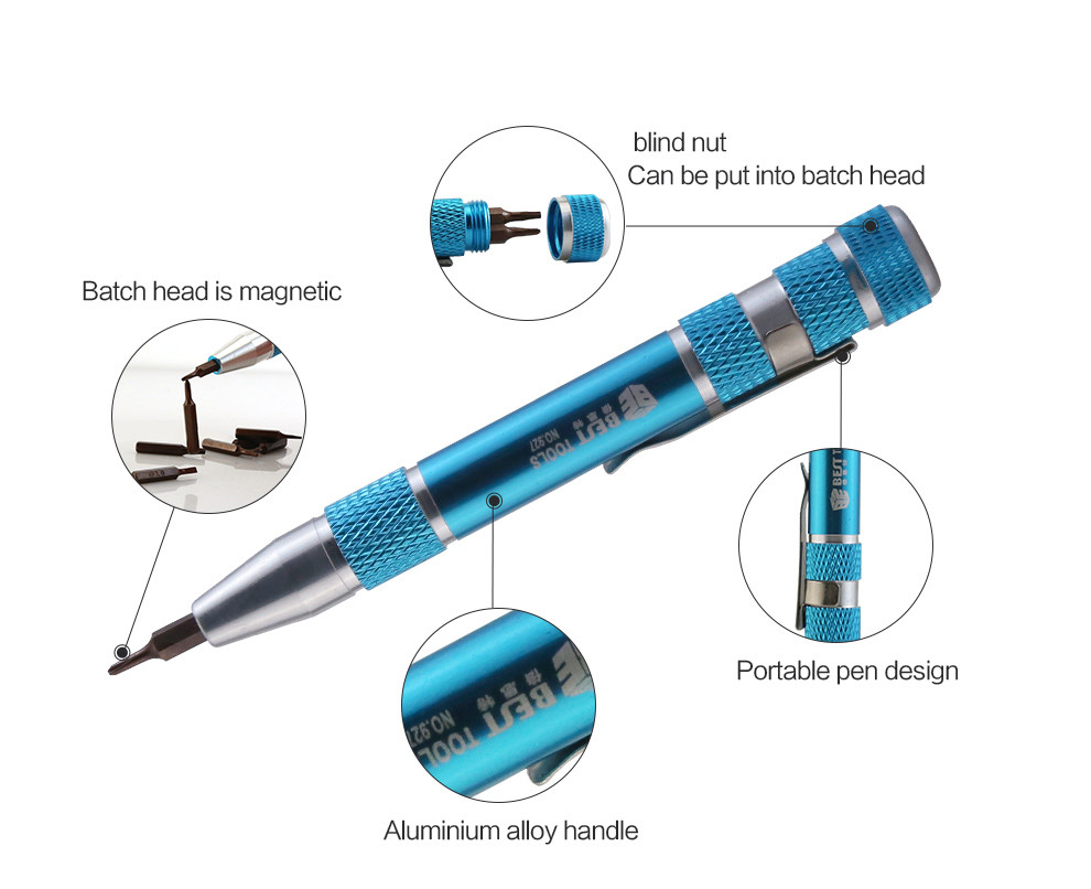 9 in 1 S2 Tips interchangeable Precision Magnetic Pen Screwdriver Bit Set Slotted Phillips Torx Hex T3 T4 T5 T6 Repair Open Tool
9 in 1 S2 Tips interchangeable Precision Magnetic Pen Screwdriver Bit Set Slotted Phillips Torx Hex T3 T4 T5 T6 Repair Open Tool
