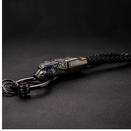 Brand HONEST High Grade Men Key Chain Keychains Rhinestones Car Key Ring Holder Jewelry Bag Pendant Gift Genuine Leather Rope