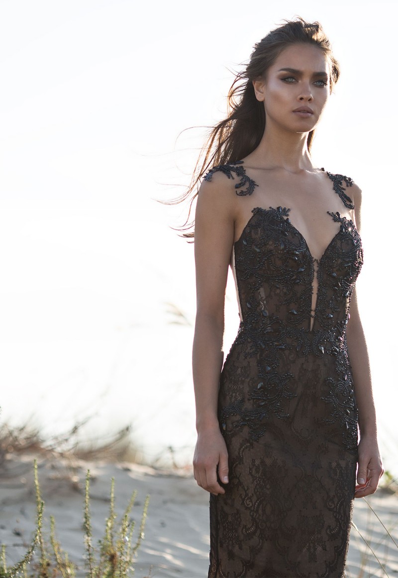 Pnina Tornai 2018 Black Prom Dresses Lace Applique Beaded Sheer Strap Mermaid Evening Gowns Custom Made Sweep Train Prom Dress