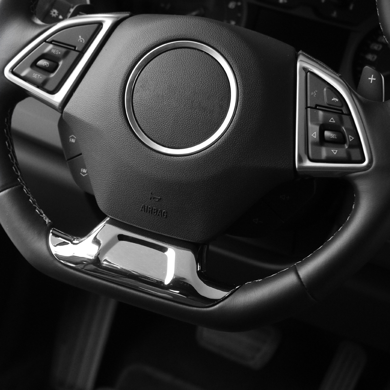 Car styling ABS Car Steering Wheel Decoration Cover Trim For Chevrolet Camaro Auto Interior Accessories