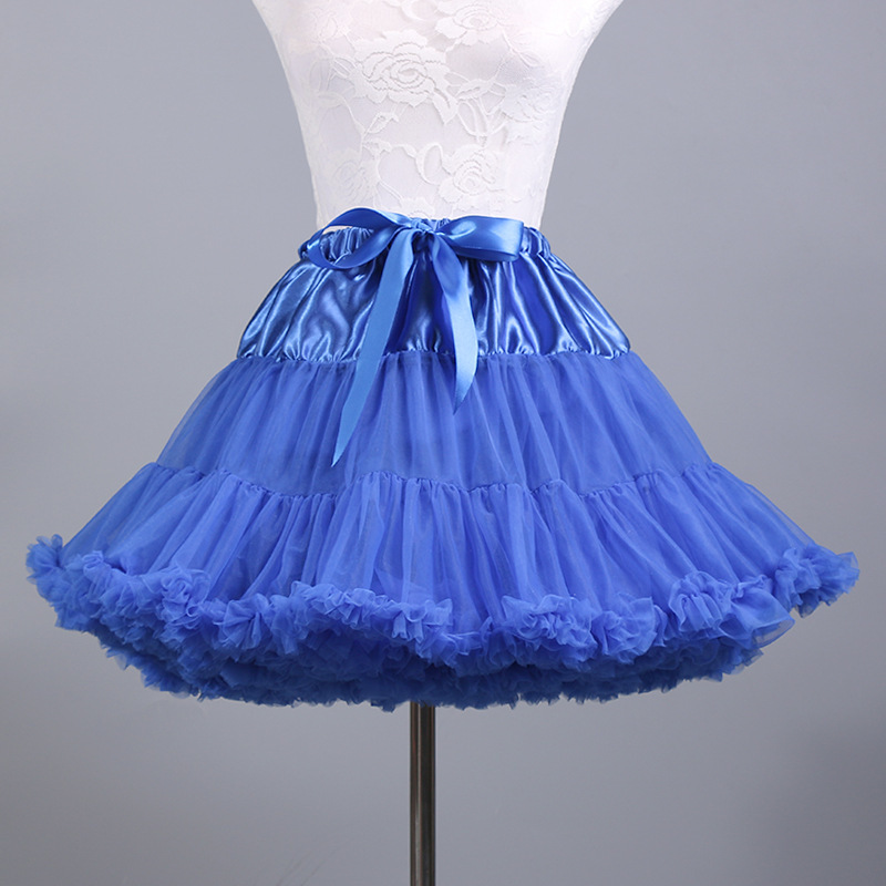 Fluffy Women's Tutu Skirt Adult Tulle Short Petticoat with Ruffles 12 Colors S916