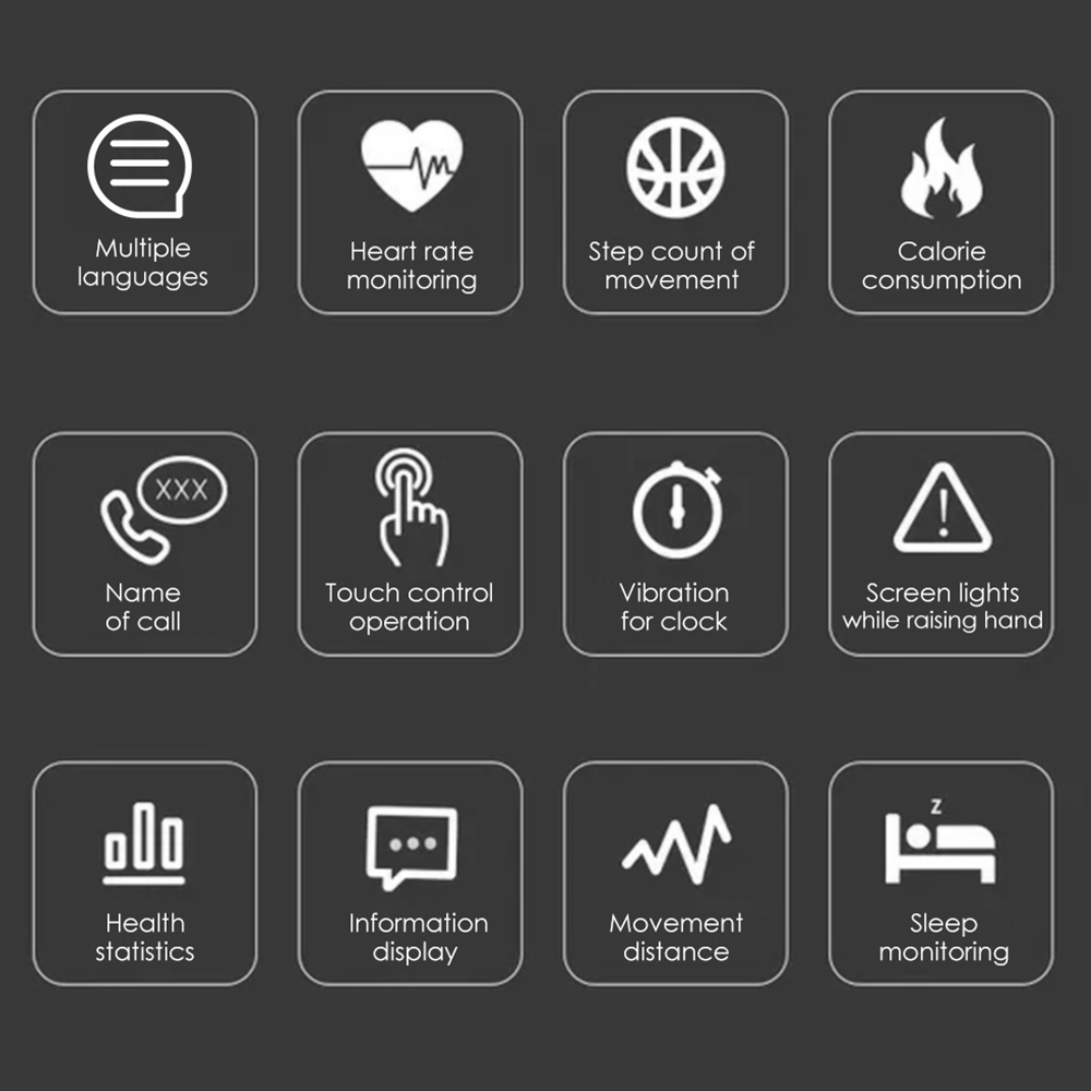 Smart Watch Blood Oxygen Blood Pressure Heart Rate Monitor Smart Bracelet Watch Fitness Tracker Smart Wristwatch Watch For Andorid iPhone