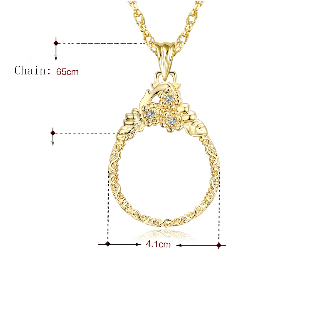 Magnifying glass for reading Magnifying glass necklace women's fashion Owl pendant Rhodium with crystal Magnifier necklace