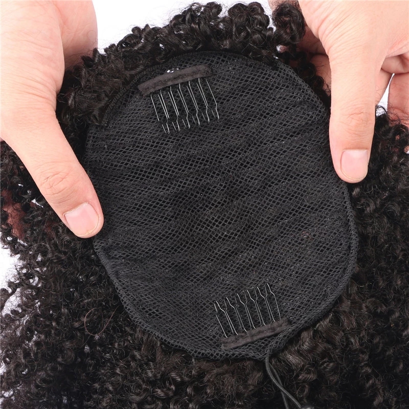 Beautiful Long high gorgeous curly drawstring human hair ponytail hairpiece wet wavy women pony tail hair extension 140g