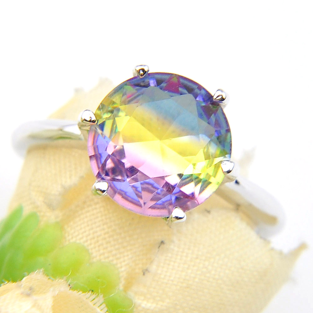 6 PCS/Lot New Round Rainbow Bi Colored Tourmaline Zircon Gems 925 Sterling Silver Plated Women Wedding Ring Jewelry USA Size 789#
6 PCS/Lot New Round Rainbow Bi Colored Tourmaline Zircon Gems 925 Sterling Silver Plated Women Wedding Ring Jewelry USA Size 789#