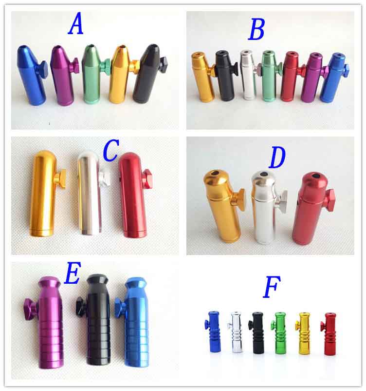 Aluminum metal Bullet Rocket Shaped Snuff Snorter Sniff Dispenser Nasal Endurable For Tobacco Cigarette Smoking Pipe Tools 7 colors 6 styles
Aluminum metal Bullet Rocket Shaped Snuff Snorter Sniff Dispenser Nasal Endurable For Tobacco Cigarette Smoking Pipe Tools 7 colors 6 styles