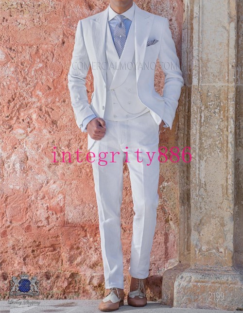 New Fashion Red 3 Piece Suit Men Wedding Tuxedos Handsome Groom Tuxedos Excellent Men Business Dinner Prom Blazer(Jacket+Pants+Tie+Vest) 481