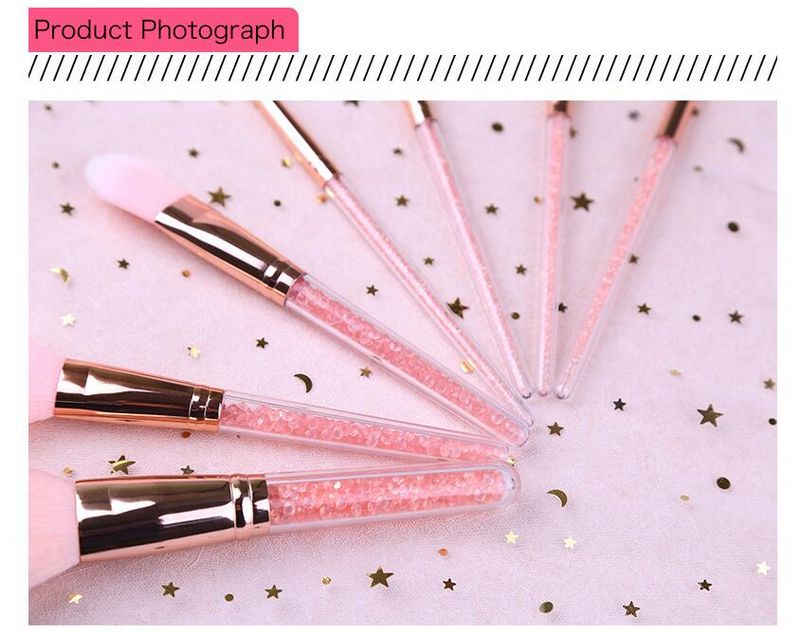 HOT Makeup Brushes Set 7 PCS Professional ZOERYA Flow Sand Drill Make-up Brush With Pink Bag DHL FREE