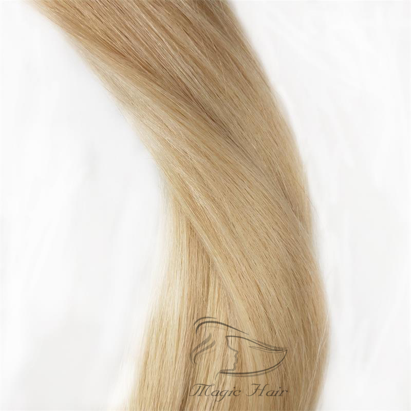 Human Virgin Hair Extensions PU Tape Remy Full Head Balayage Color #6/613 Skin Weft Vrigin Hair 50g 20PCS Hair Extensions