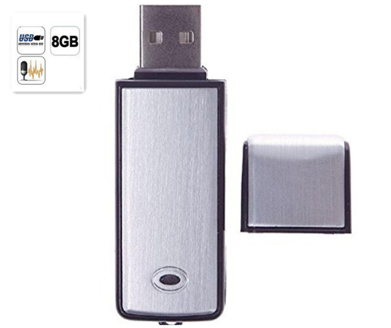 USB Sound Recorder - 8GB Voice Recording Device - Digital o Recorder - No Flashing Light When Recording PQ141