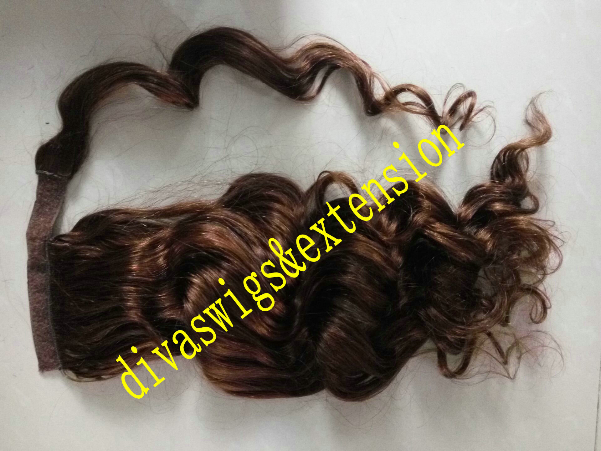 DIVA brown loose wave remy hair ponytail hairpiece wraps clip in 100g-160g human hair ponytail hair extension fast delivery by dhl